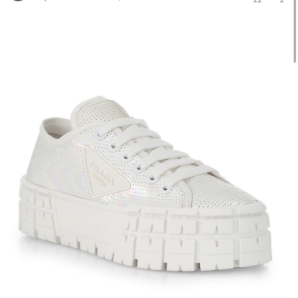 PRADA SEQUIN PLATFORM SNEAKERS SIZE 39